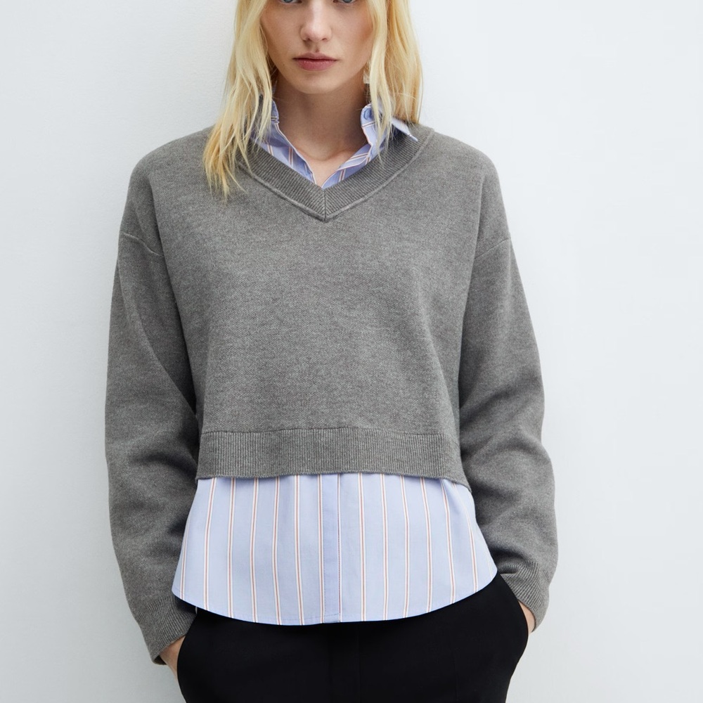 MANGO - Combined Shirt Sweater